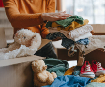 A collection of items ready for donation